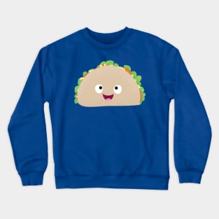 Cute happy smiling taco cartoon illustration Crewneck Sweatshirt